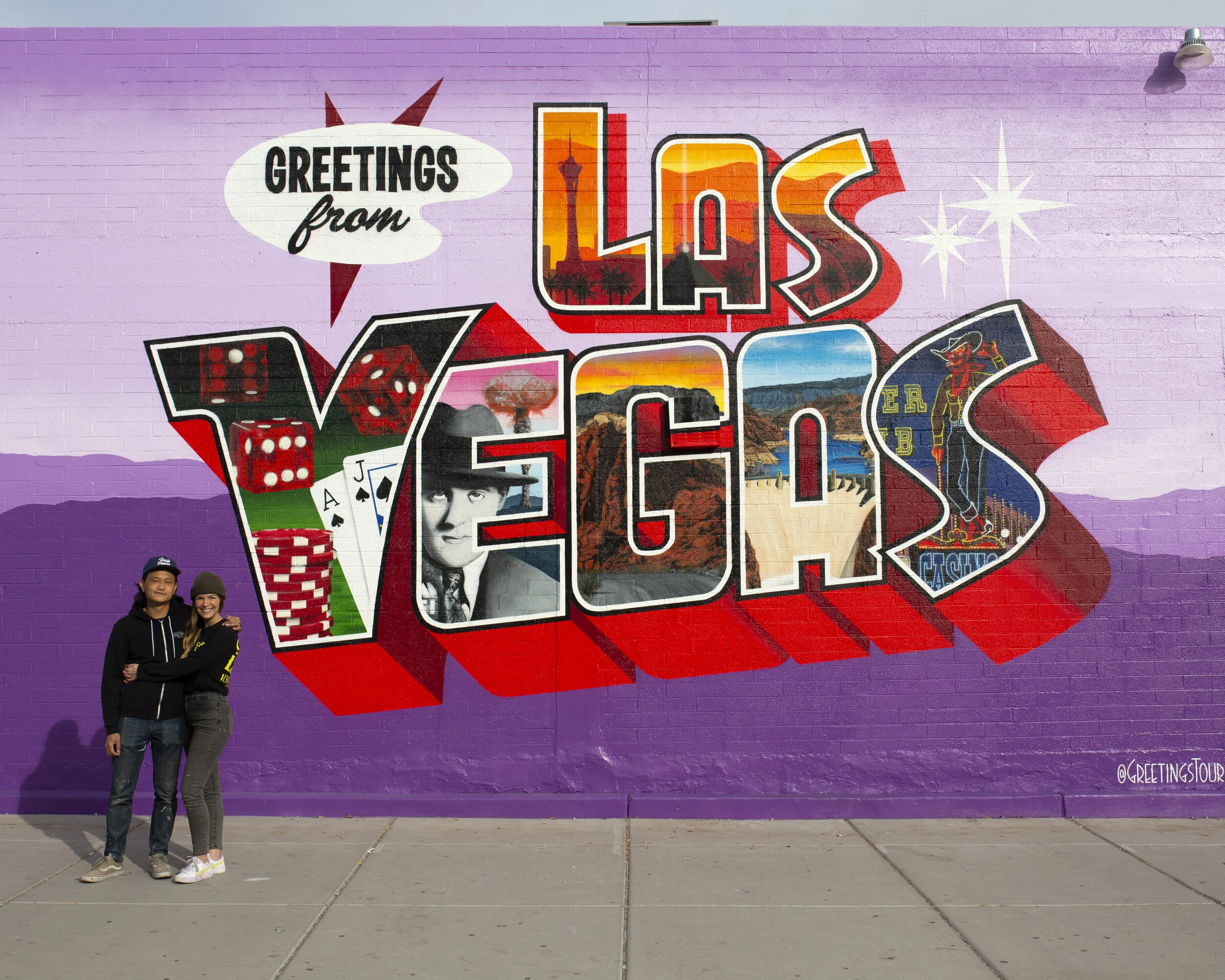 Greetings from Las Vegas Postcard Mural Street Art in Nevada